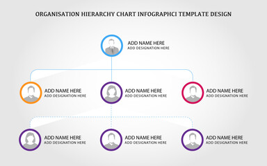 Obraz premium Circle organizational hierarchy chart infographics template design 