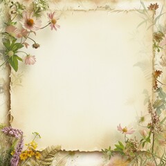 Spring flowers. White frame, flowers. Flat lay, top view, copy space