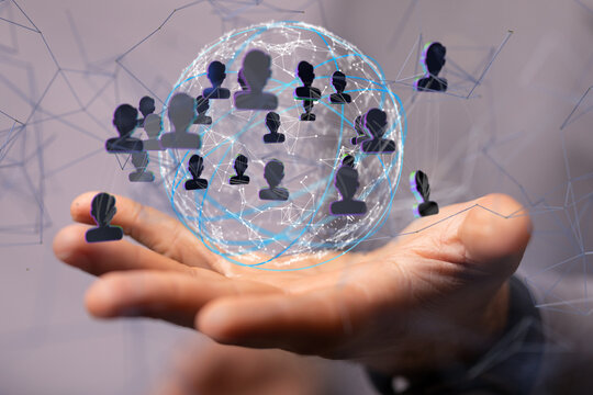Global network. Blockchain. 3D illustration. Neural networks and artificial intelligence. Abstract  - neural network exposure digital