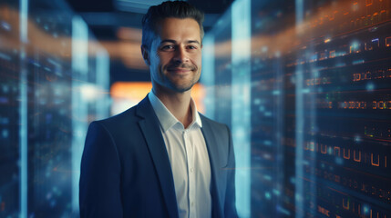 Portrait of Database Administrator on a blurred background