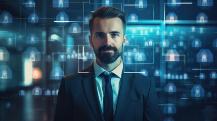 Portrait of Database Administrator on a blurred background