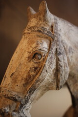 Ancient Asian statue of a horse.
