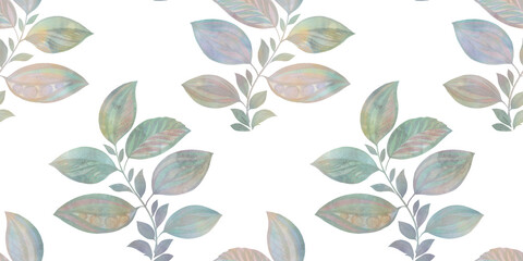 Naklejka premium watercolor flowers on white background, seamless botanical pattern