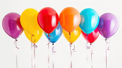 Very high-resolution colorful balloons isolated on white.