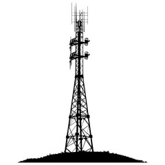 Silhouette telecommunication tower black color only