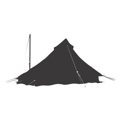Silhouette tent black color only - obrazy, fototapety, plakaty