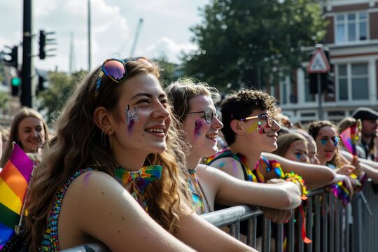 LGBTQ Pride colorful. Rainbow bloc colorful etiquette diversity Flag. Gradient motley colored imagery LGBT rights parade festival eirs diverse gender illustration