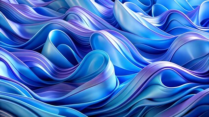 Blue Abstract Wavy Background with Pastel Colors