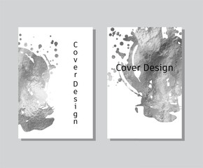 Silver foil abstract grunge banner. Texture, silver foil effect background vector illustration.