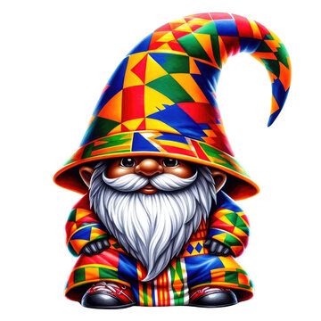 Black History Month and Juneteenth African gnome,
transparent background