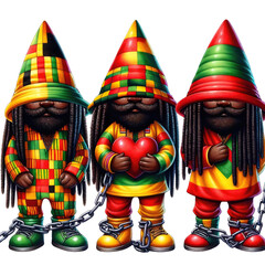 Black History Month and Juneteenth African gnome transparent background