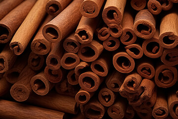 cinnamon sticks as  background. Generative Ai