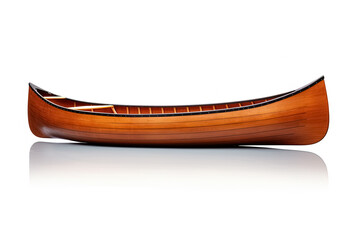 Wooden boat on a white background. Generative Ai