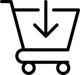 put in cart line icon vector