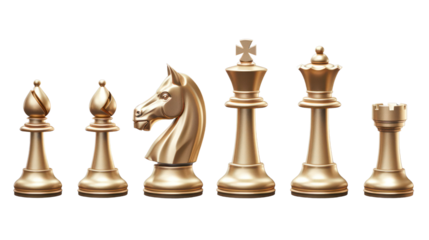 Business chess pieces chessboard concept on a transparent background