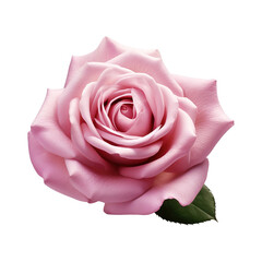 Beautiful Pink Rose on Transparent Background