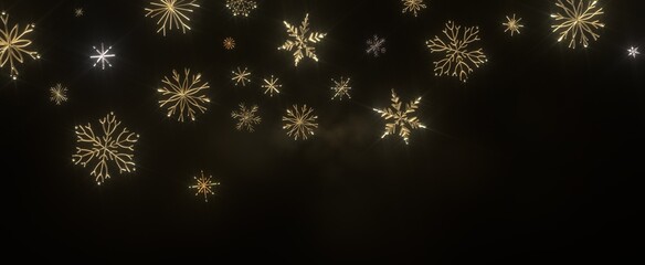 Falling snow at night. Bokeh lights