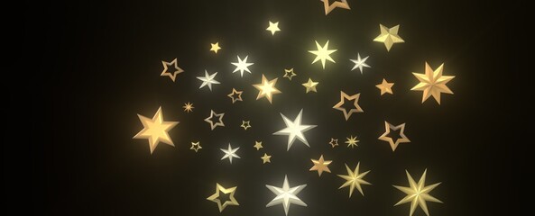 XMAS Stars - stars background, sparkle lights confetti falling. magic shining Flying christmas...