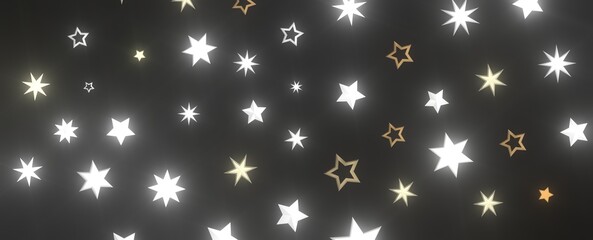 XMAS stars background, sparkle lights confetti falling. magic shining Flying christmas stars on night