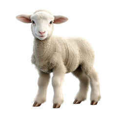 Cute Sheep on Transparent Background