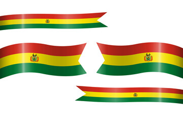 set of flag ribbon with colors of Bolivia for independence day celebration decoration