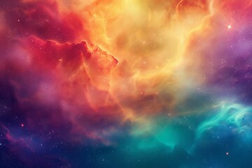 A vibrant explosion of cosmic color, depicting an abstract scene of stars, galaxies, and nebulae colliding in a universe of color. 8k - obrazy, fototapety, plakaty