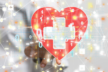 medical network connection with modern virtual screen interface