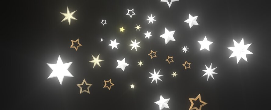 A Shower of Golden Stars: Captivating 3D Illustration Takes You to a Celestial Realm