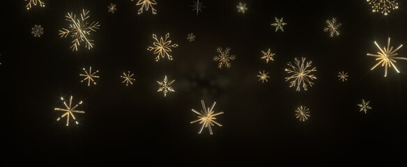 Snowflakes falling for christmas decoration abstract