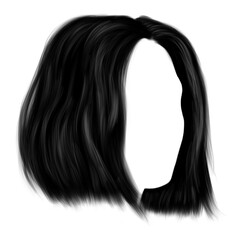 soft blunt haircut png free hand painted illustration - obrazy, fototapety, plakaty