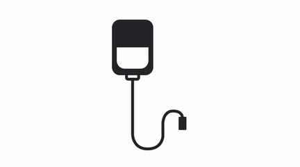 Obraz premium Blood bag vector icon, Vector isolated balck and white flat illustration