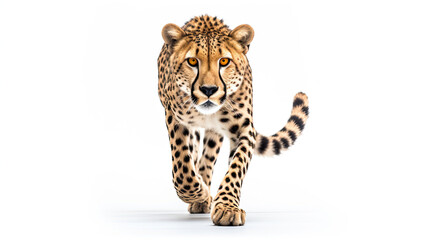 Cheetah Walking isolated on white background