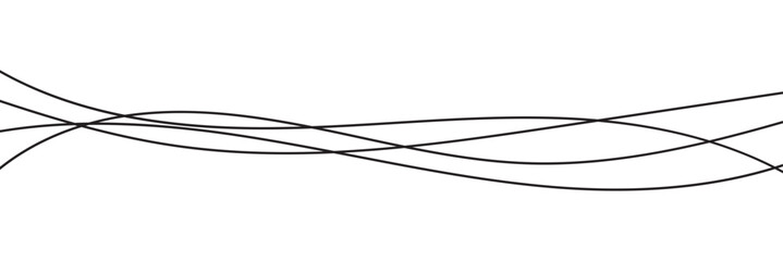 Thin line wavy abstract vector background. Curve wave seamless pattern. Line art striped graphic template. Vector illustration.