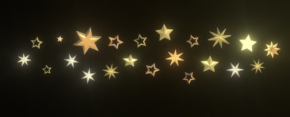 XMAS Glossy 3D Christmas star icon. Design element for holidays. -