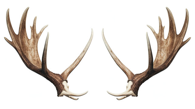 Deer horns isolated on white background