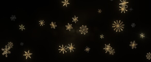 Snowflakes - Winter christmas sky with falling snow
