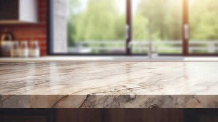 Marble Kitchen Countertop with Utensils
