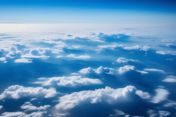 Fototapeta na wymiar A View of the Sky From an Airplane Window
