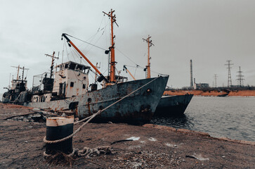 old ship ran aground in Ukraine