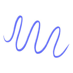 Blue Squiggle Wavy Line Curved Shape