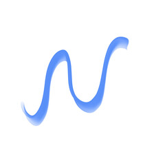 Blue Squiggle Wavy Line Curved Shape