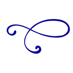 Fototapeta premium Blue Squiggle Wavy Line Curved Shape