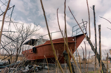 old ship ran aground in Ukraine