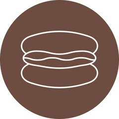 Hot Dog Line Circle Icon