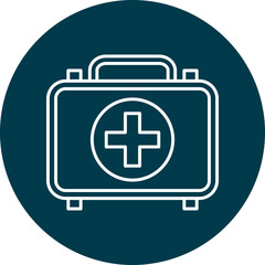 Obraz premium First Aid Kit Line Circle Icon