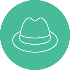Hat Line Circle Icon
