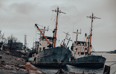 old ship ran aground in Ukraine