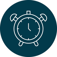 Alarm Clock Line Circle Icon