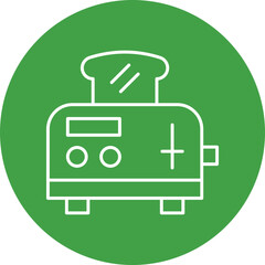 Toaster Line Circle Icon