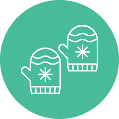 Winter Gloves Line Icon